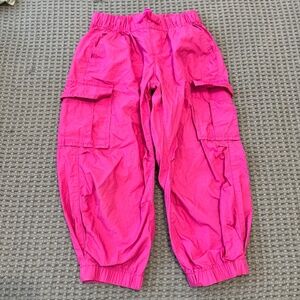 Pink Cargo Parachute Pants - Gap Girls